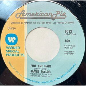 James Taylor Fire and Rain /Shower The People 45 Soft Rock 1970s American Pie